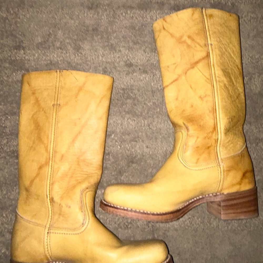 Frye Banana Yellow pull on boot